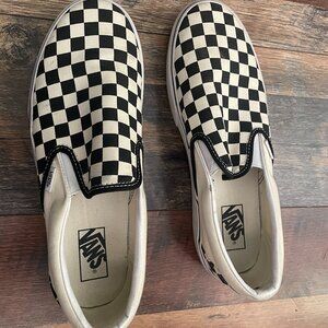 Vans Checkerboard Black and White Slip On Comfy Cush Men's Size 10